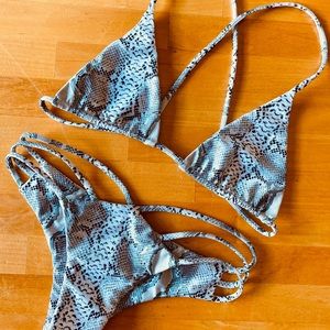 Snake Print / Snake Skin Strappy Bikini Set